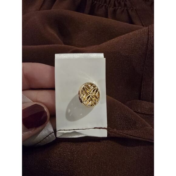 Lilly Pulitzer Elsa 100% Silk Top In Color French Roast Size Small - Picture 5 of 7